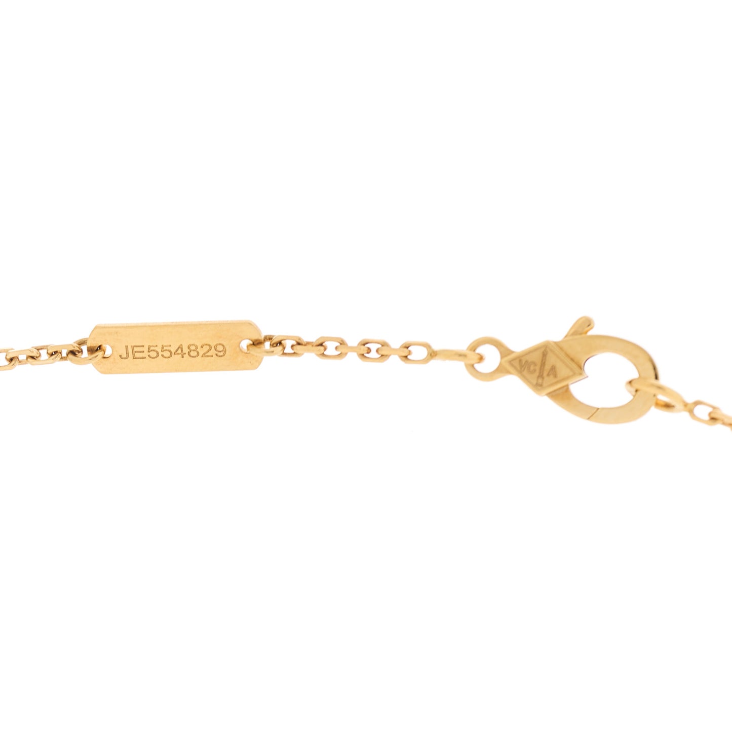 18K Yellow Gold Tiger Eye Vintage Alhambra Pendant Necklace