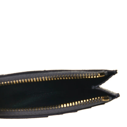Saint Laurent Grain De Poudre Matelasse Chevron Monogram Fragments Zippered Card Case Fog 5 of 10