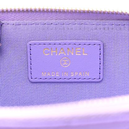 Chanel Caviar Quilted Zipped Key Holder Case Purple 6 of 10