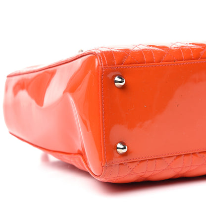 Christian Dior Patent Cannage Large Lady Dior Orange 7 of 9