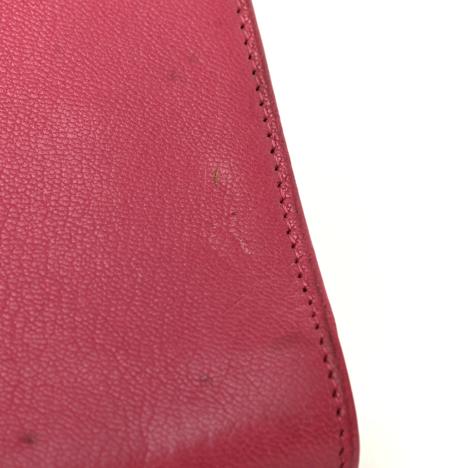 Saint Laurent Goatskin Monogram Large Belle De Jour Clutch Lipstick Fuchsia 10 of 11