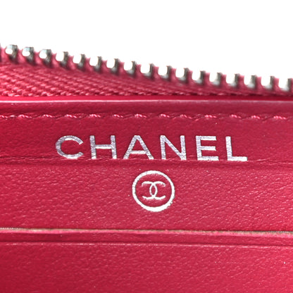 Chanel Caviar Quilted Medium Zip Around Wallet Red 6 of 21