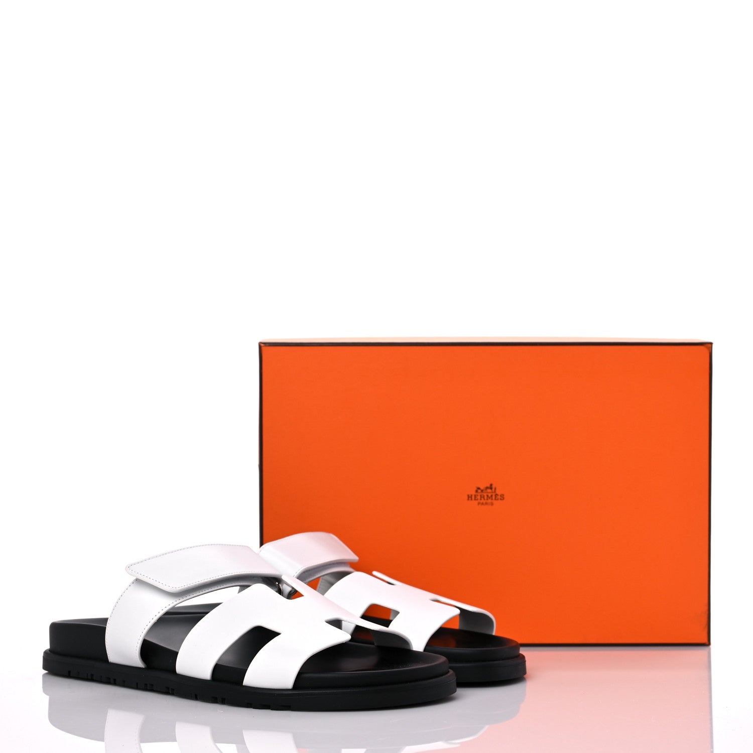 Hermes Calfskin Womens Chypre Sandals 40.5 White 8 of 8