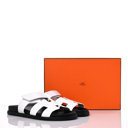 Hermes Calfskin Womens Chypre Sandals 40.5 White 8 of 8