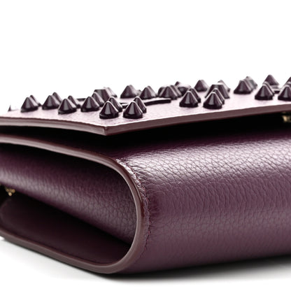 Christian Louboutin Calfskin Spikes Loubinthesky Paloma Clutch Merlot 9 of 10