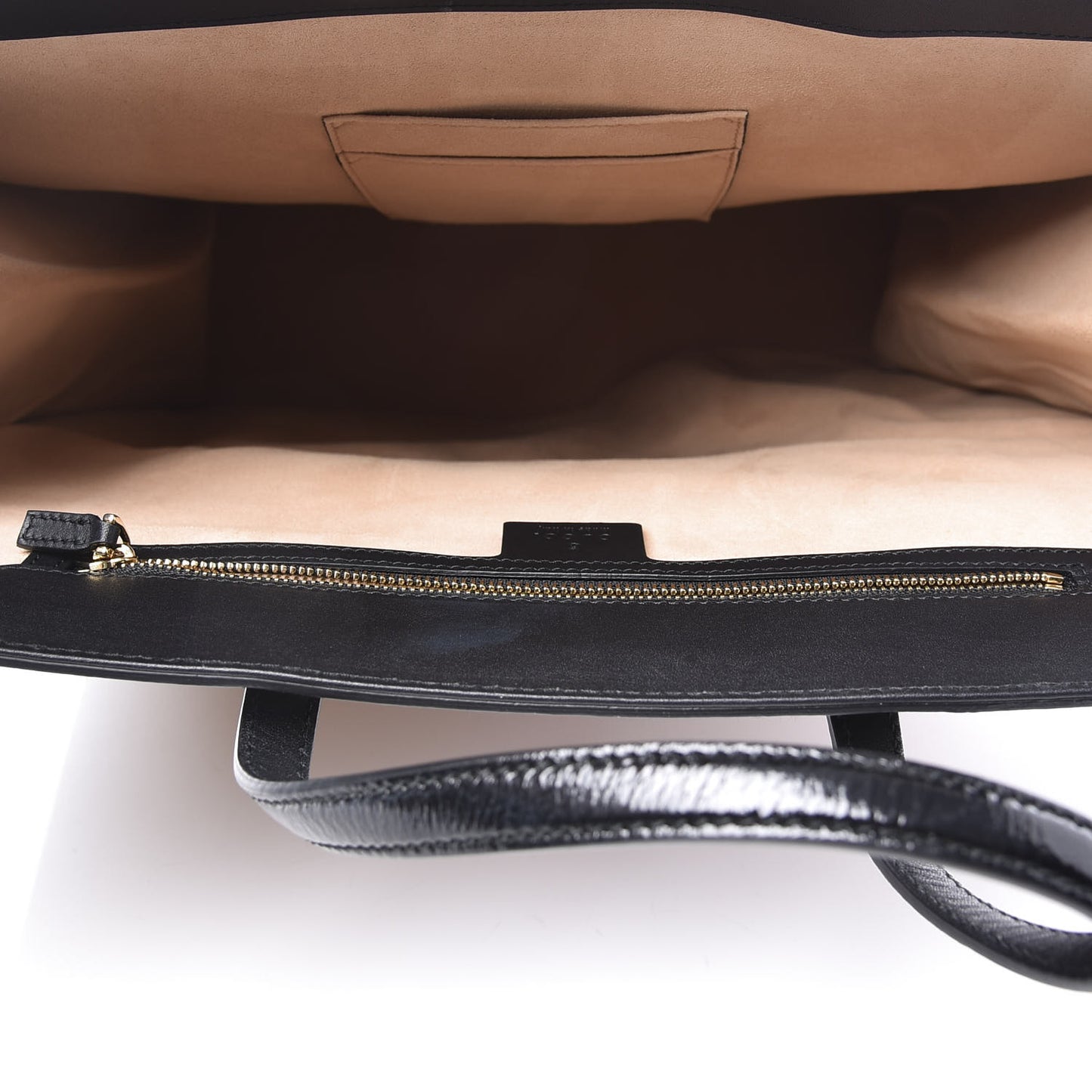 Suede Patent Web Ophidia Vertical Tote Nocciola Black