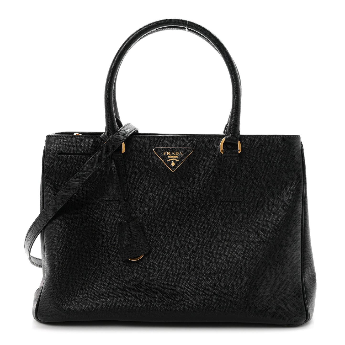 Saffiano Lux Medium Tote Black