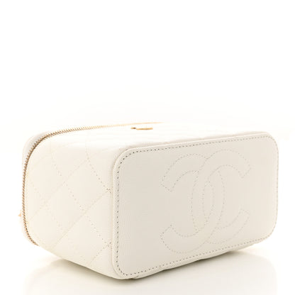 Chanel Caviar Quilted Small Vanity Case With Chain White 4 of 12