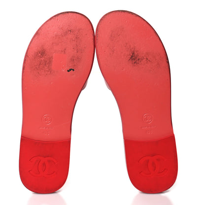 Chanel Patent CC Slide Sandals 40 Red 5 of 7
