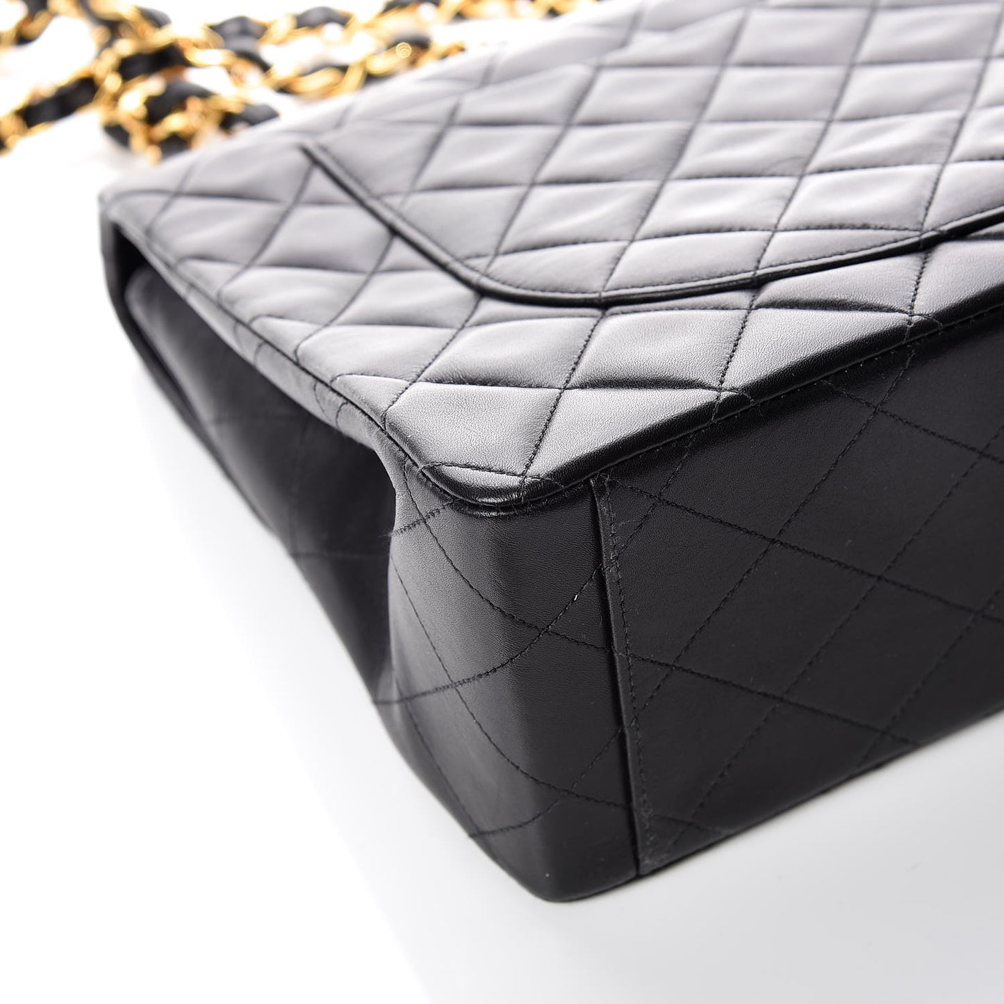 Lambskin Quilted XL Jumbo Single Flap Black