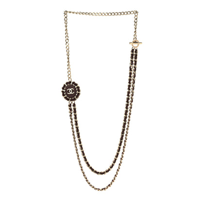 Chanel Lambskin CC Long Chain Necklace Red Gold 3 of 6