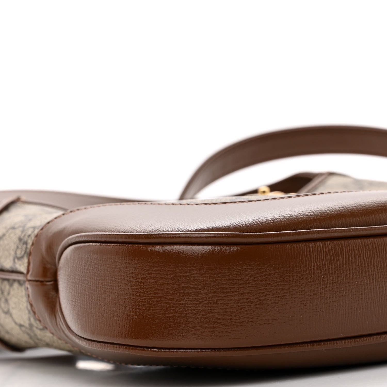 Gucci GG Supreme Monogram Azalea Calfskin Web Small Jackie 1961 Hobo Beige Ebony Brown Sugar 8 of 9