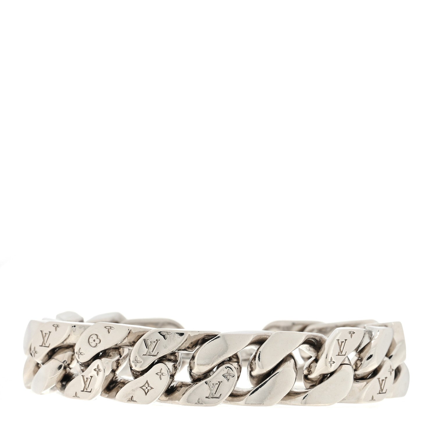 Louis Vuitton Monogram LV Chain Links Bracelet M Silver 1455051