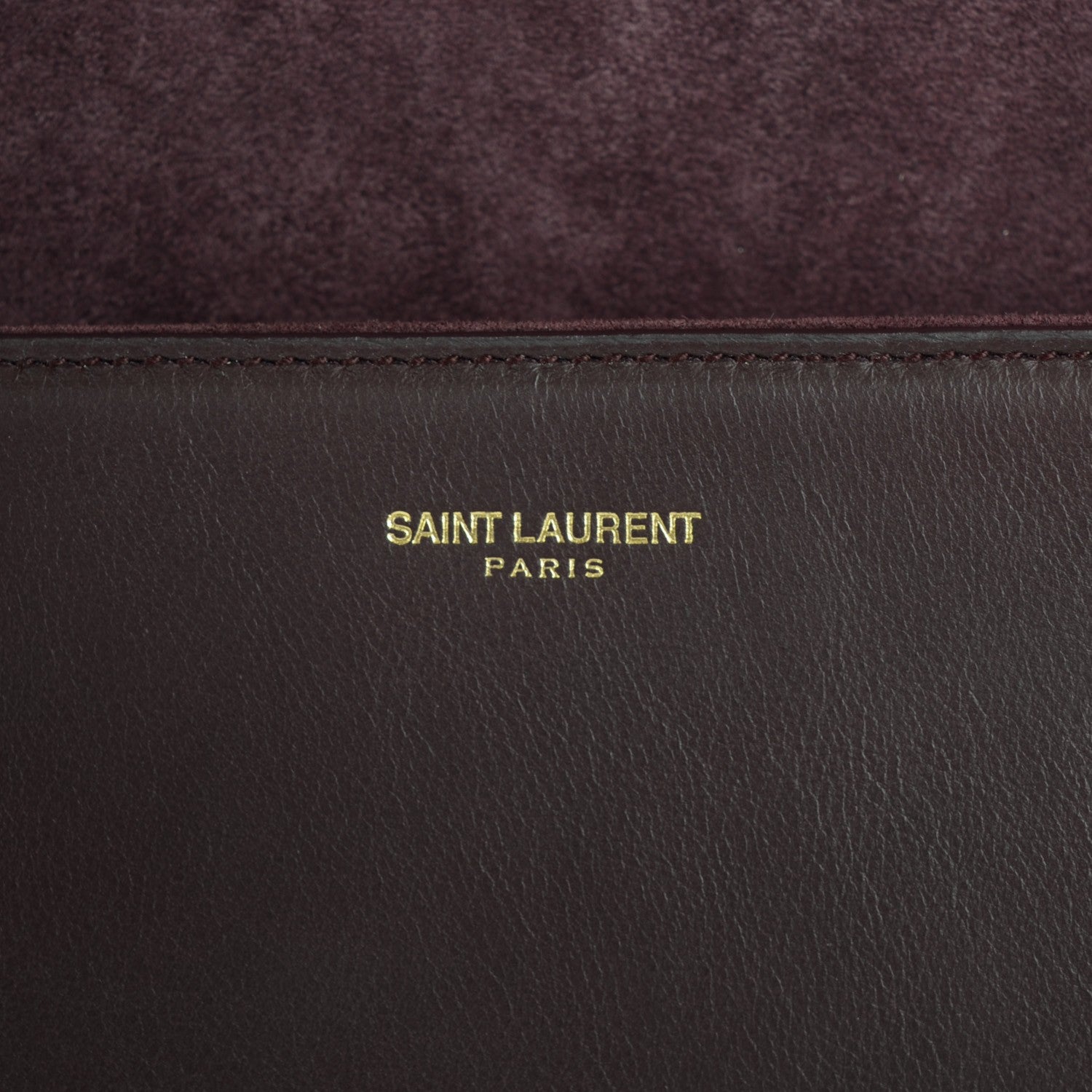 Saint Laurent Calfskin Classic Y Ligne Clutch (Wine) 7 of 8