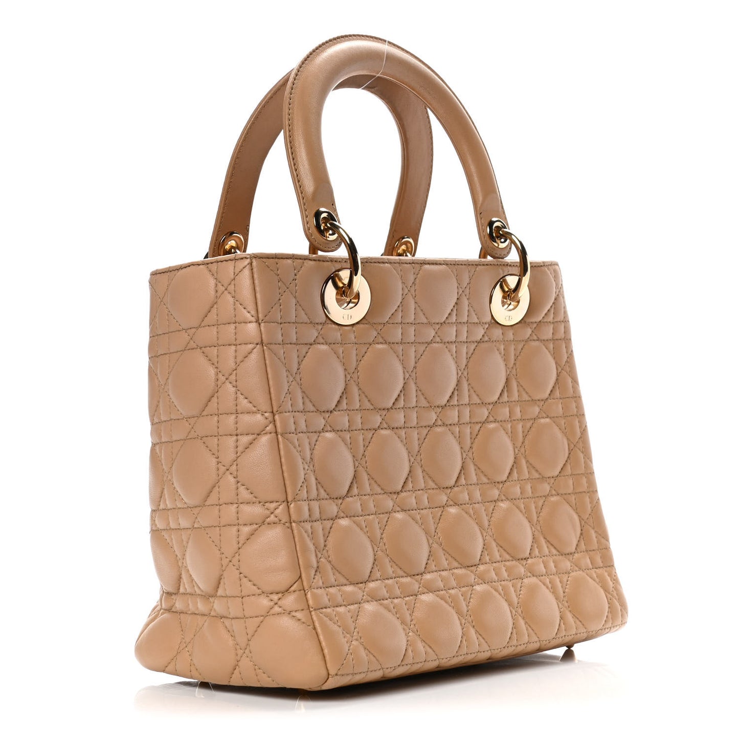 Lambskin Cannage Medium Lady Dior Beige