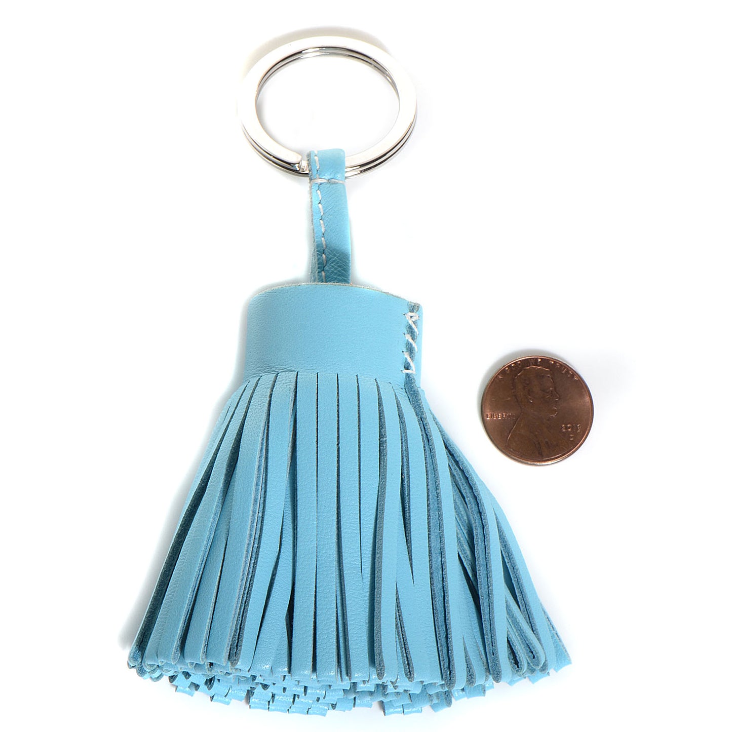 Milo Lambskin Carmen Tassel Key Holder Celeste