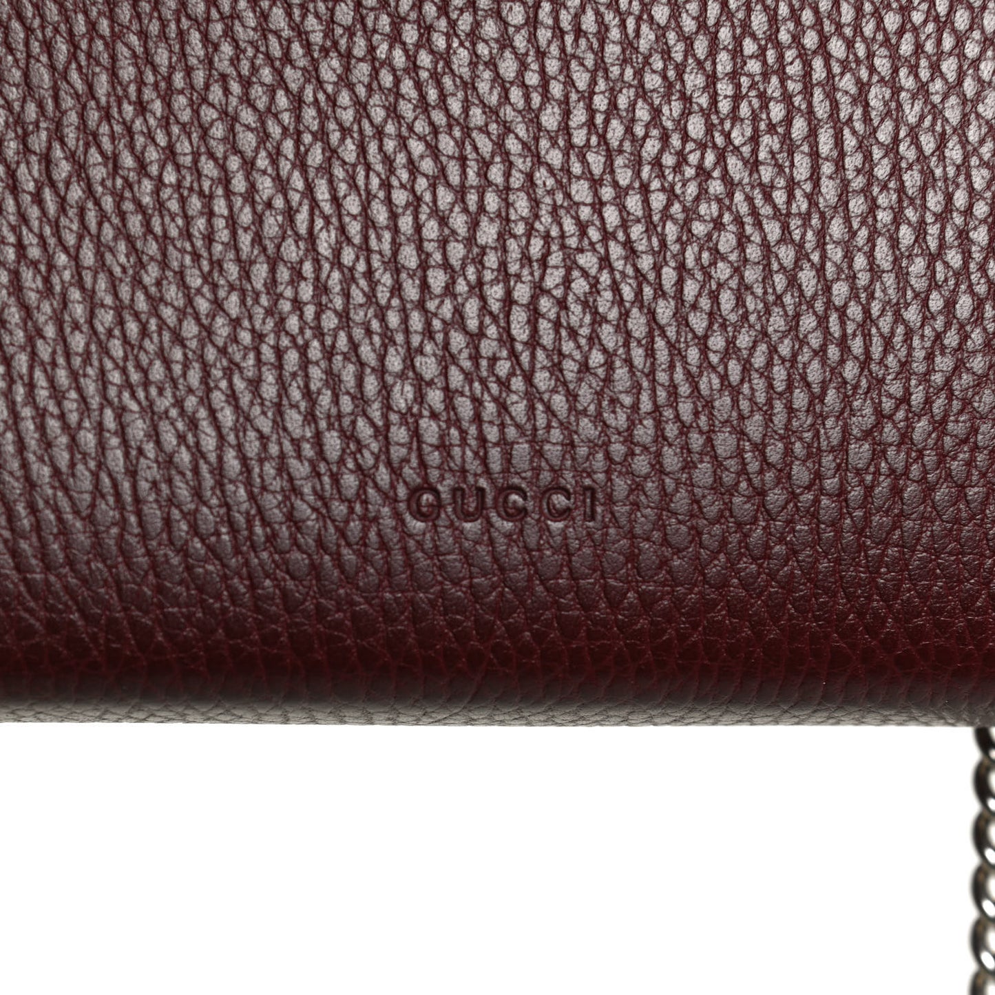 Dollar Calfskin Crystal Mini Dionysus Chain Wallet Vintage Bordeaux