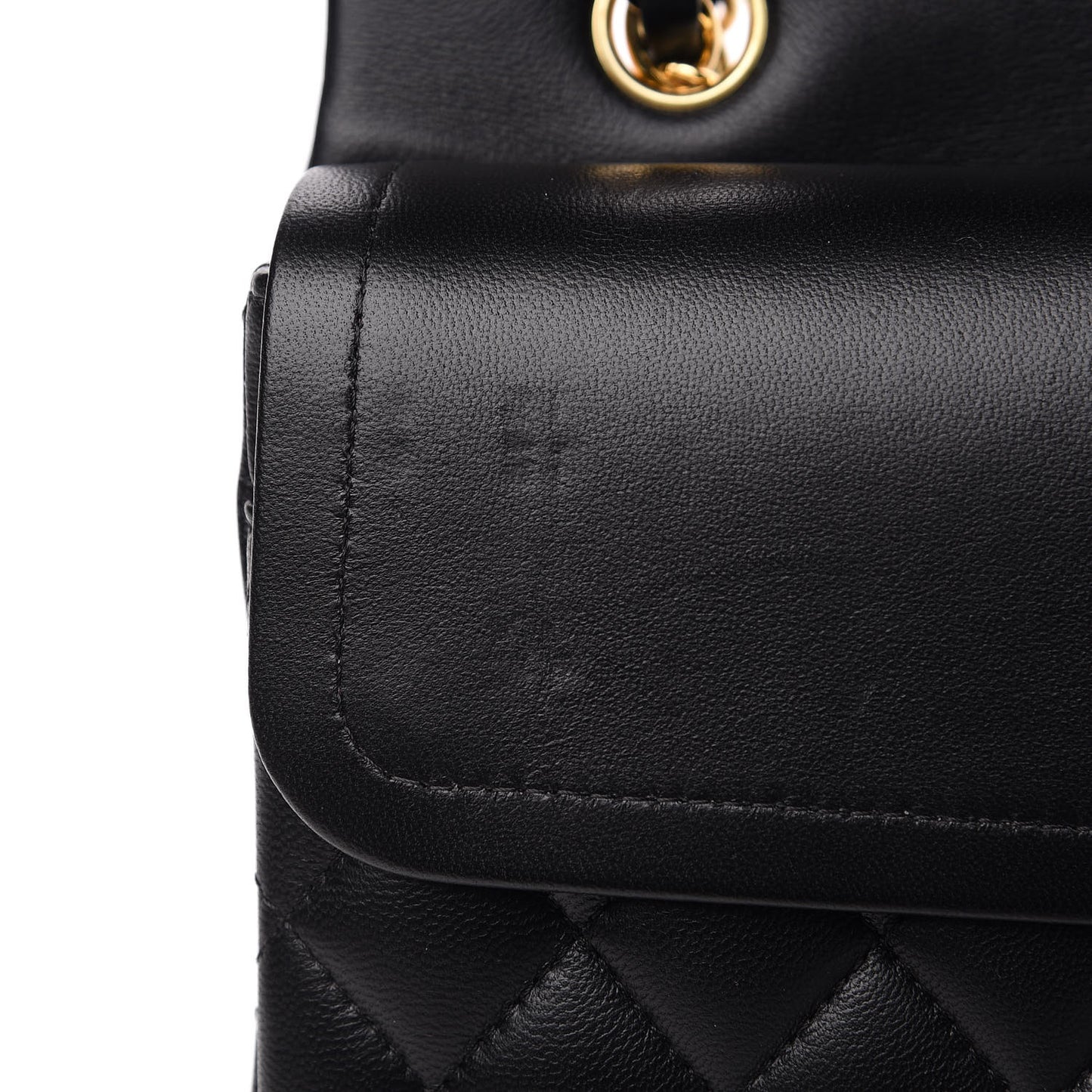 Lambskin Quilted Medium Double Flap Black
