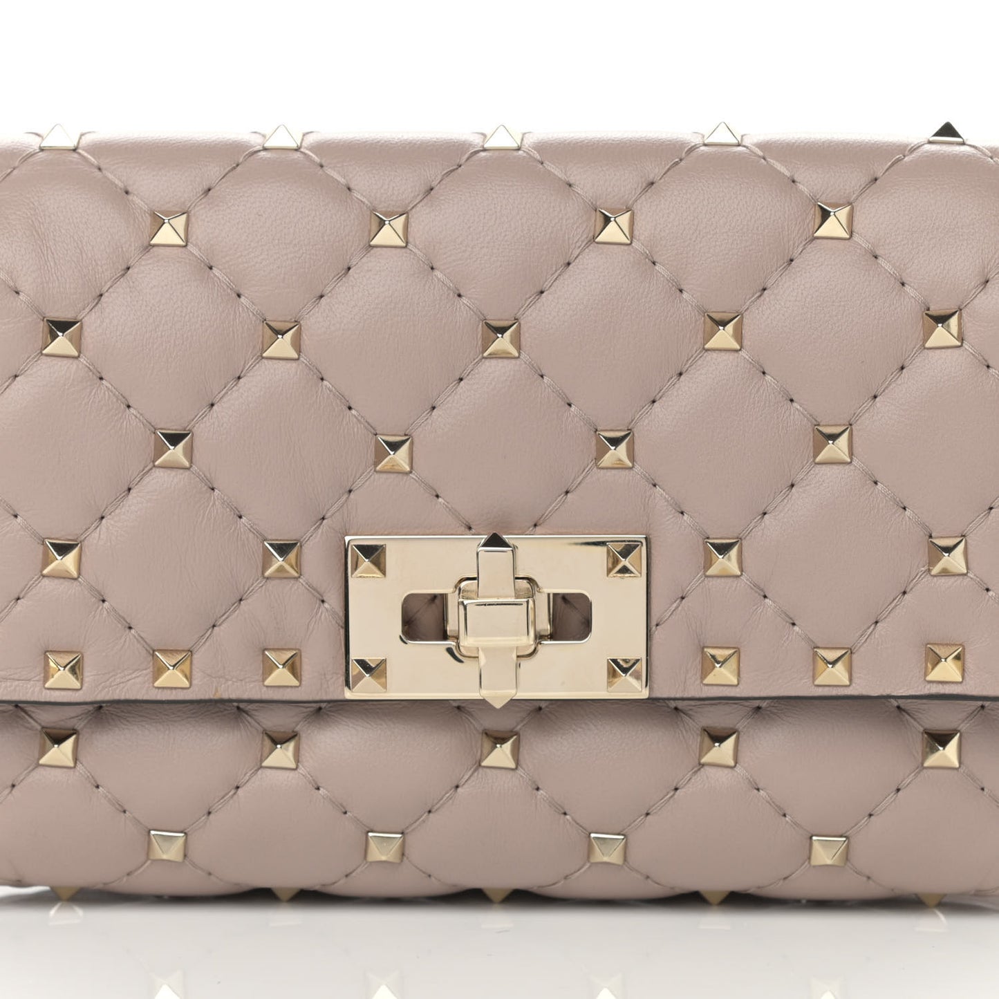 Lambskin Rockstud Spike Belt Bag Poudre