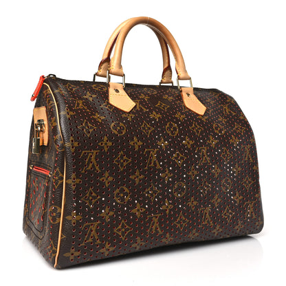 Louis Vuitton Monogram Perforated Speedy 30 Orange 3 of 9