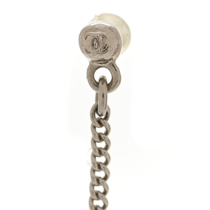 Chanel Baguette Crystal CC Drop Earrings Silver 4 of 5