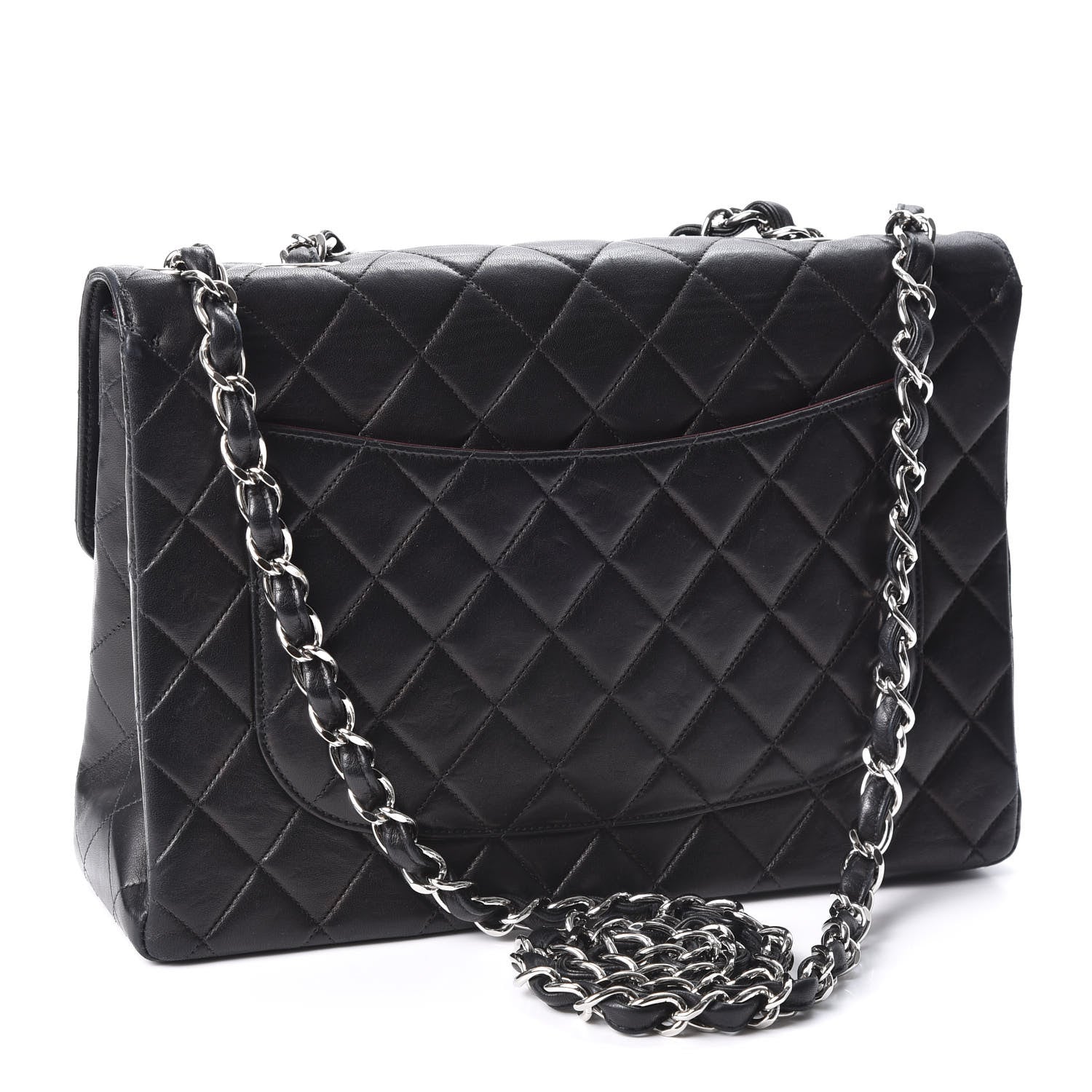 Chanel Lambskin Quilted Jumbo Single Flap Black 2 of 10