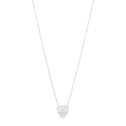Gucci Sterling Silver Trademark Heart Pendant Necklace 1 of 4