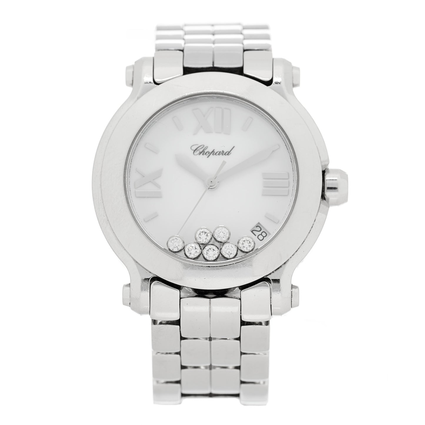 Stainless Steel 7 Diamond 36mm Happy Sport Quartz Watch