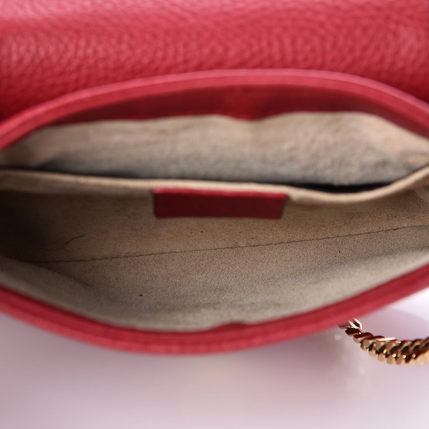 Pebbled Calfskin Small 1973 Chain Shoulder Bag Red