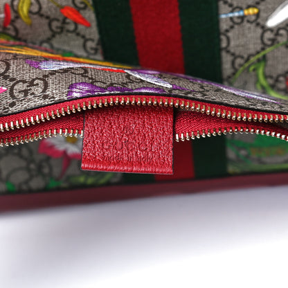 Gucci GG Supreme Monogram Flora Web Large Ophidia Tote Red 7 of 10