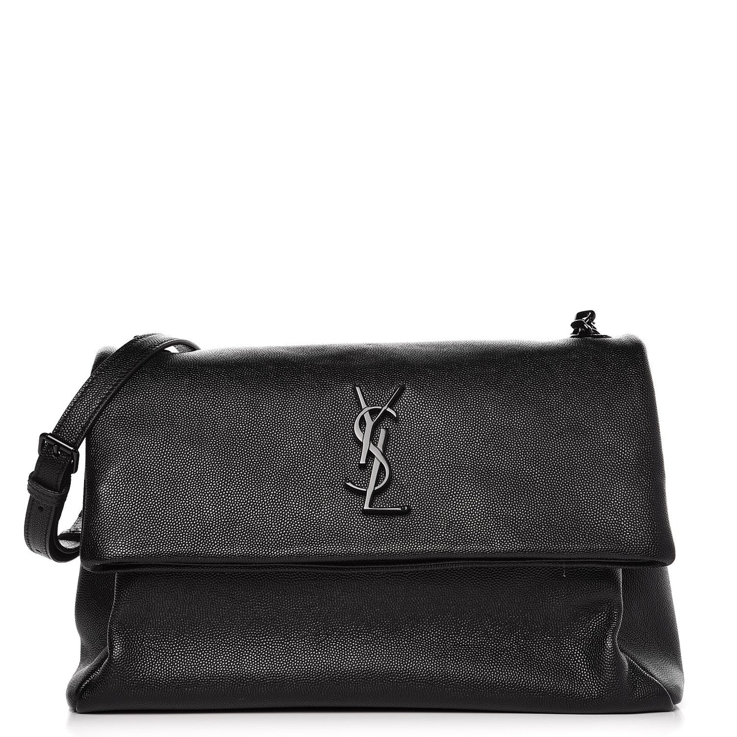 Grain De Poudre Medium West Hollywood Monogram Fold-Over Black