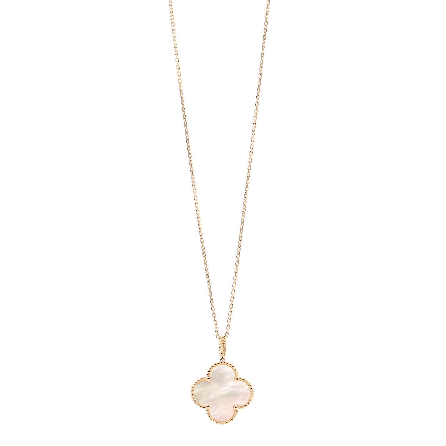 Van Cleef & Arpels 18K Yellow Gold Mother of Pearl Magic Alhambra Long Necklace 1 of 6
