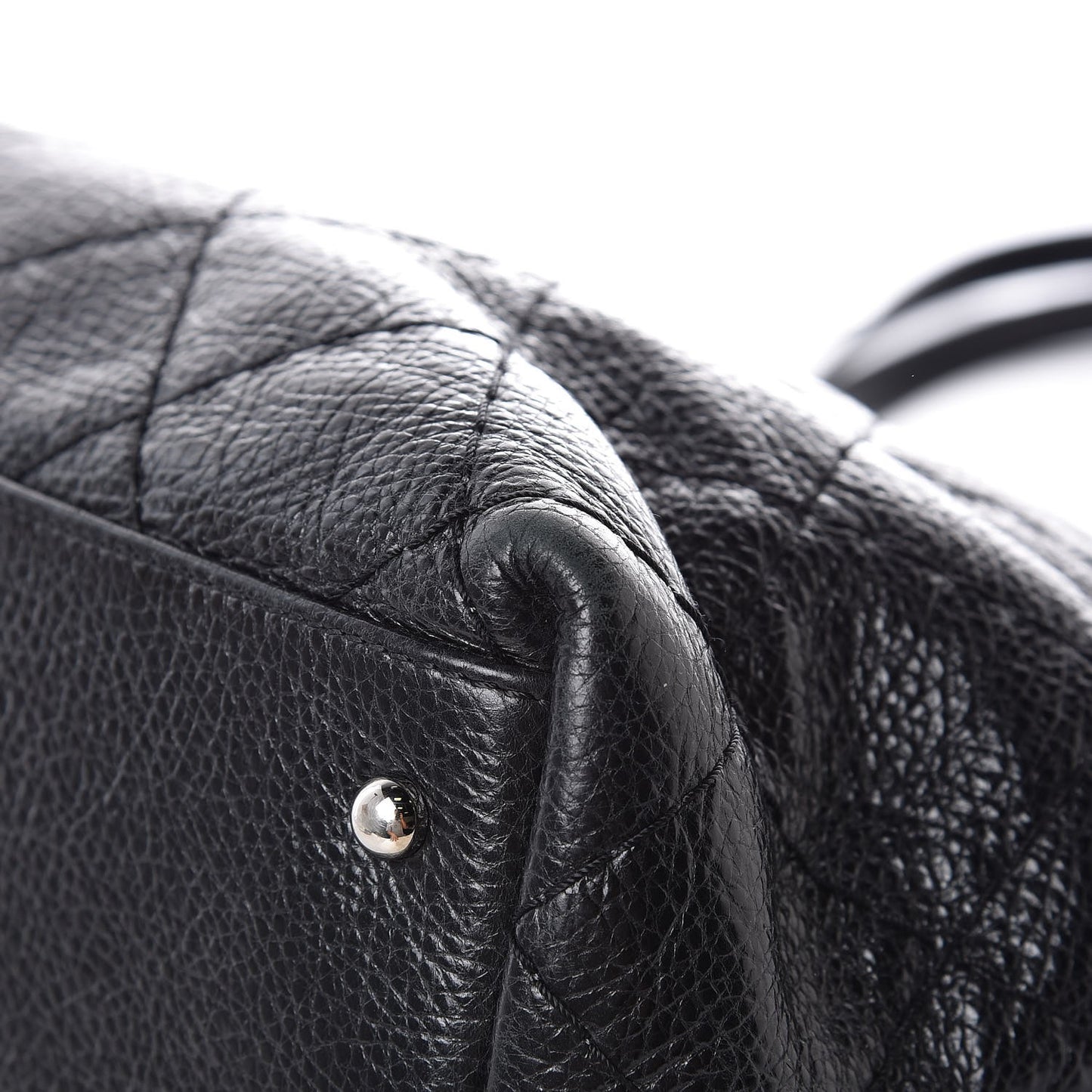 Glazed Calfskin Large On The Road Tote Black