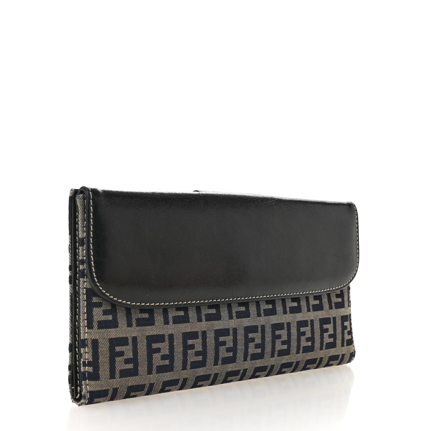 Fendi Zucchino Forever Continental Wallet Navy 3 of 11