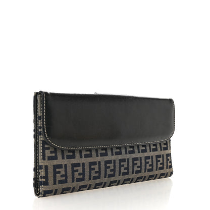 Fendi Zucchino Forever Continental Wallet Navy 3 of 11