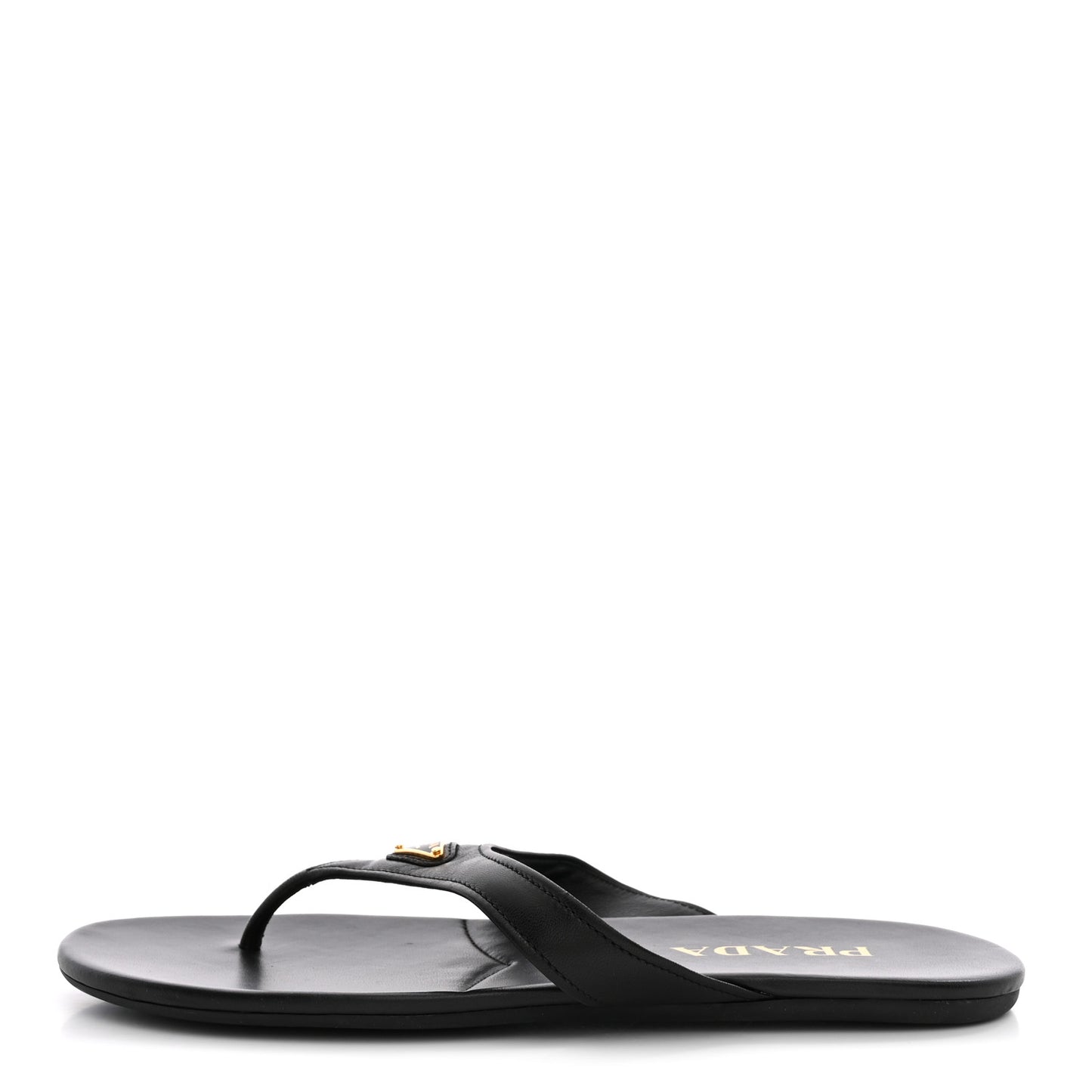 Lambskin Logo Thong Sandals 39 Black