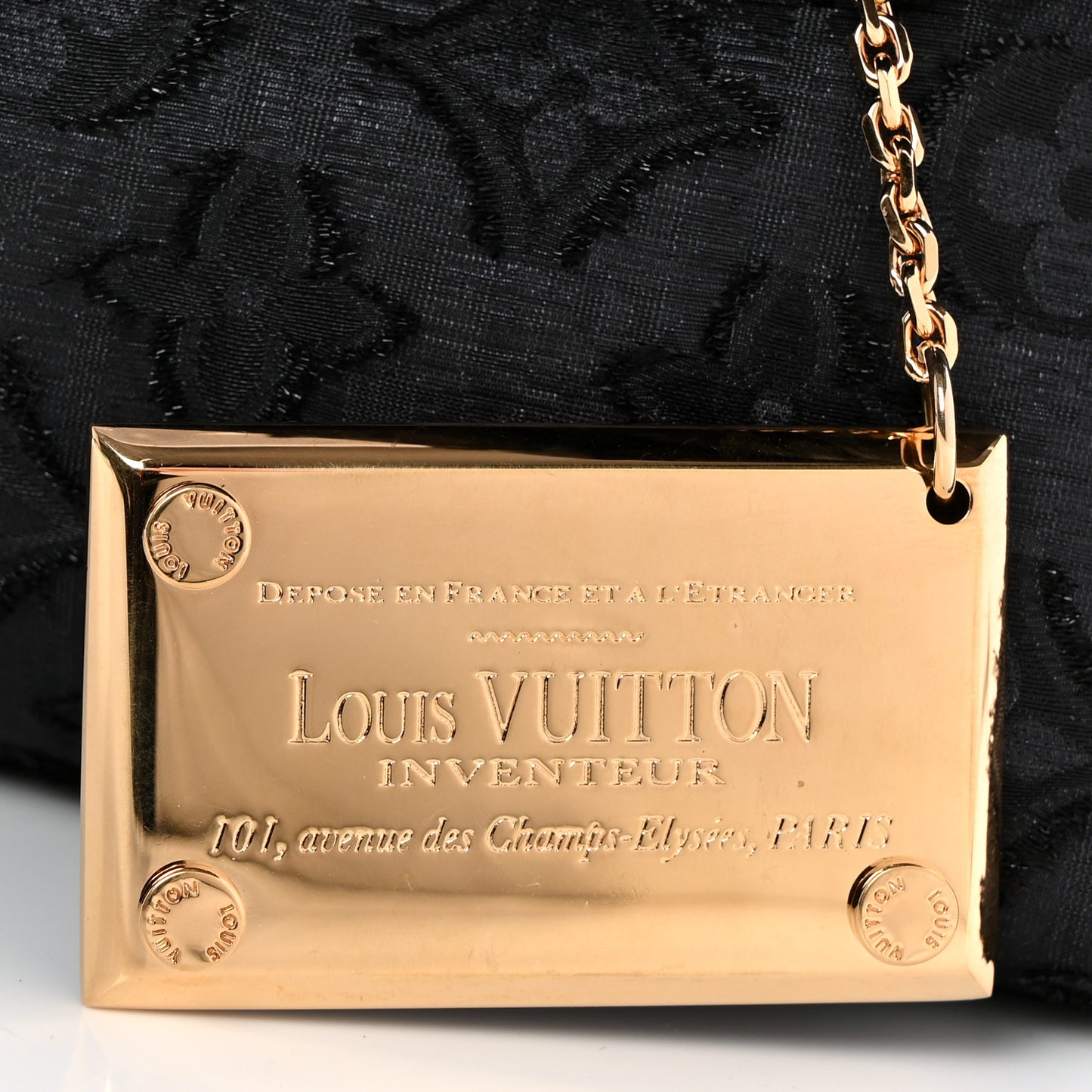 Lurex Quilted Monogram Altair Clutch Black