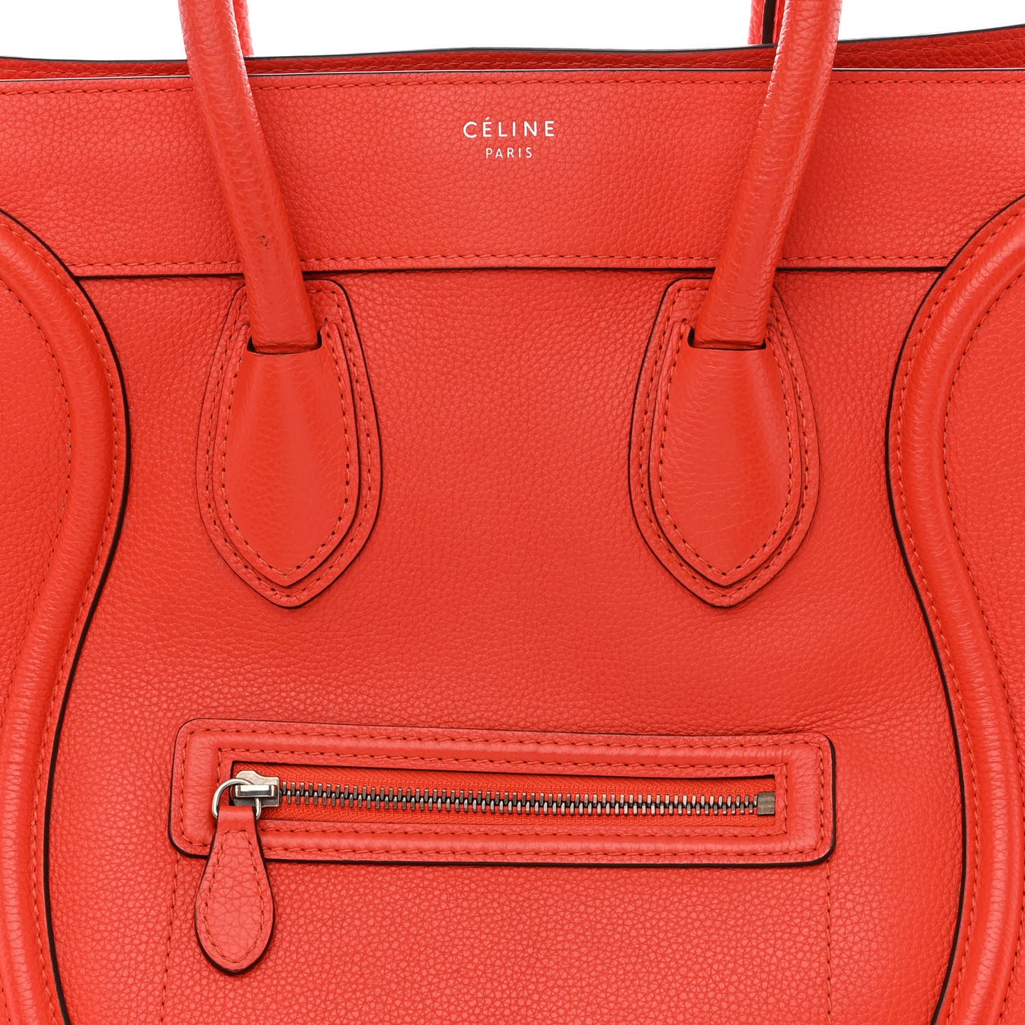 Drummed Calfskin Mini Luggage Coquelicot