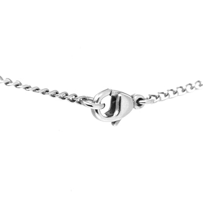 Chanel Crystal Mini Heart CC Necklace Silver 4 of 5