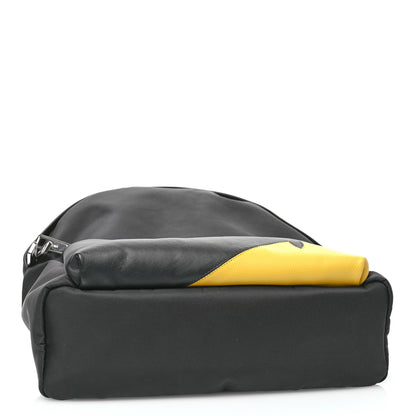 Fendi Nylon Vitello Grace Cruise Corner Bugs Pouch Pocket Backpack Black Sunflower 4 of 10