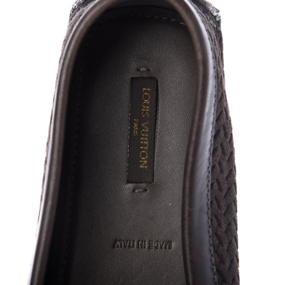 Louis Vuitton Woven Suede Oxford Loafers 40 Brown 5 of 6