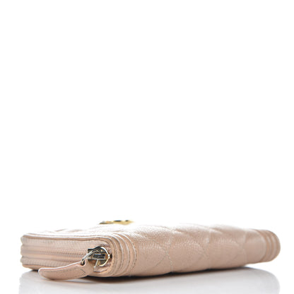 Chanel Caviar Quilted Small Boy Zip Around Wallet Beige 4 of 14