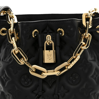 Louis Vuitton Lambskin Embossed Monogram Coussin Bucket Black 7 of 9