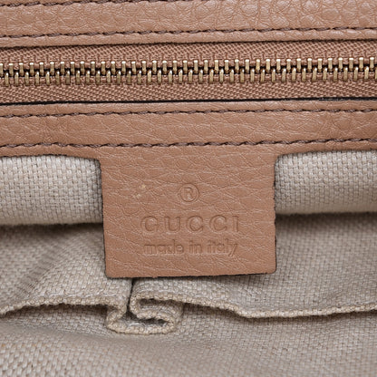 Gucci Pebbled Calfskin Medium Soho Chain Shoulder Bag Rose Beige 7 of 14