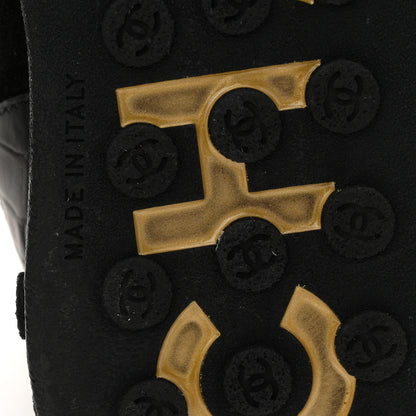 Chanel Metallic Fabric Calfskin Suede Crocodile Embossed CC Sneakers 38.5 Black Gold 7 of 10