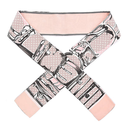 Louis Vuitton Silk Monogram Trunks Bandeau Rose Poudre 1 of 4