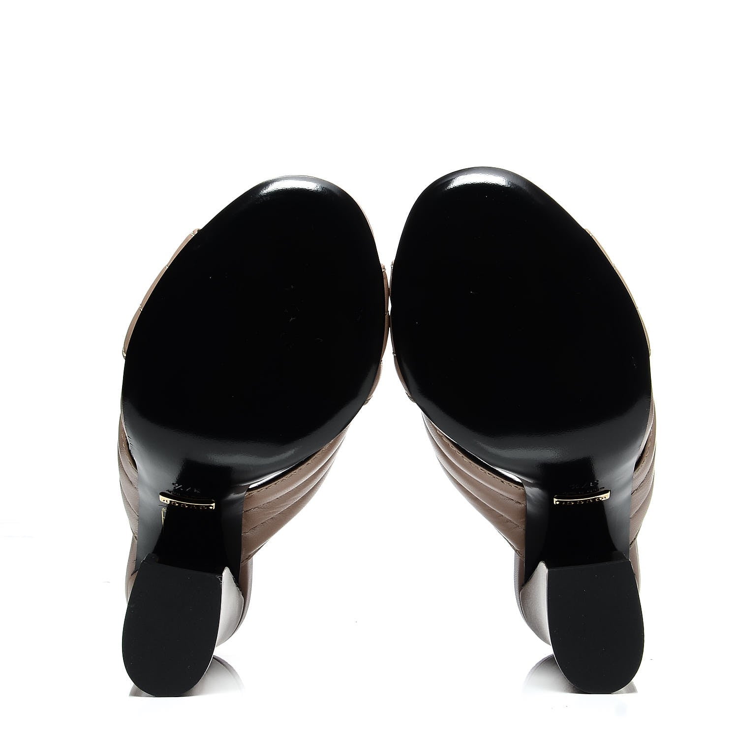 Gucci Malaga Kid Webby Crossover High Heel Slide Sandals 37.5 Porcelain Rose 5 of 9