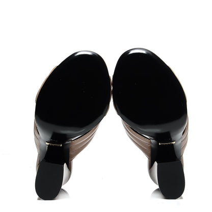 Gucci Malaga Kid Webby Crossover High Heel Slide Sandals 37.5 Porcelain Rose 5 of 9