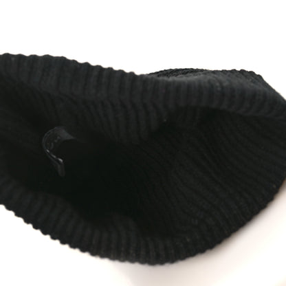 Chanel Cashmere Sequin Logo Beanie Hat Black Gold 3 of 4