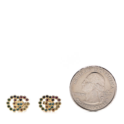 Gucci 18K Yellow Gold Sapphire Topaz Tsavorite Citrine Running G Stud Earrings 2 of 5